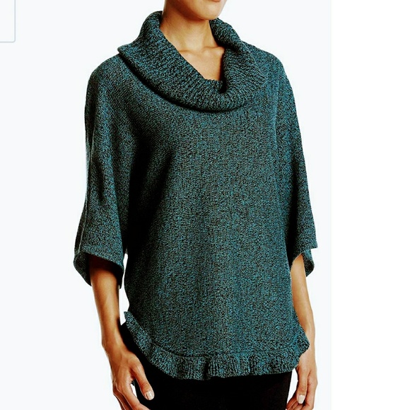 PLUS Cowl Neck Sweater Teal - Picture 4 of 4